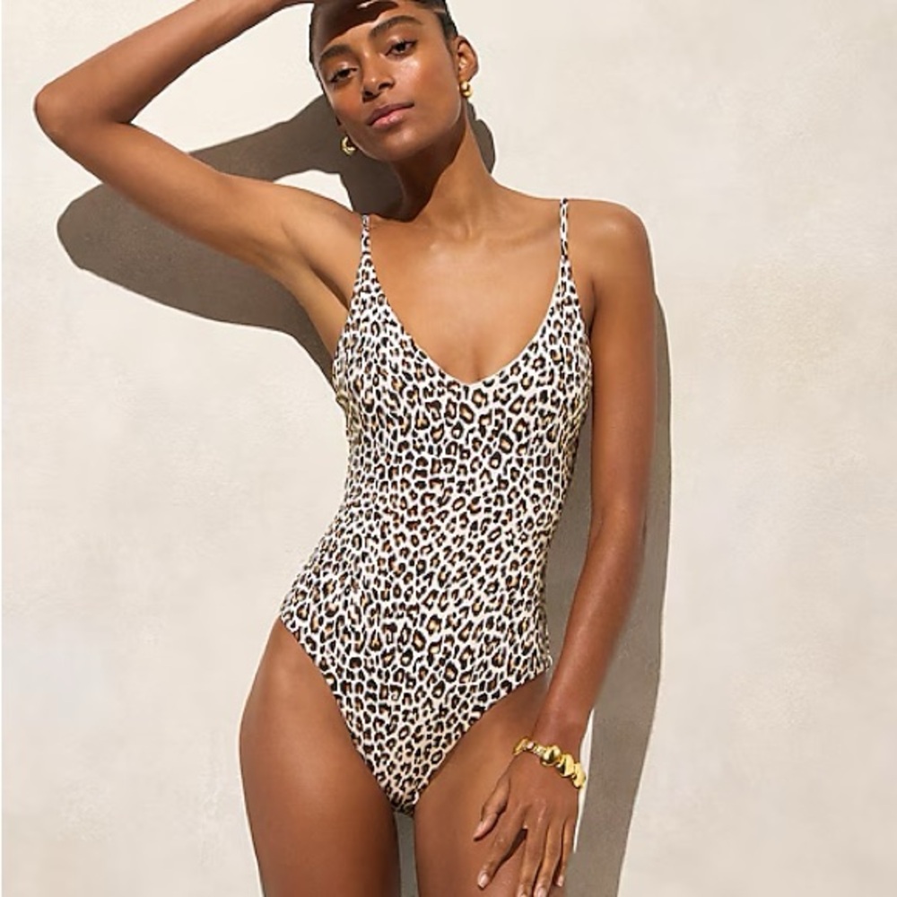 J. Crew Leopard Print Women's Lana One Piece Swimsuit
